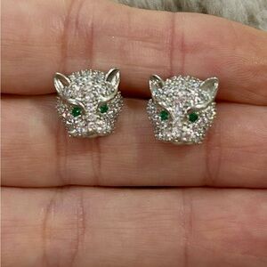 Crystal Panther Stud Earrings